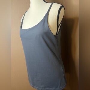 Luxxe Spaghetti Strap Camisole Square Neck Dark Grey Tank Top Size M